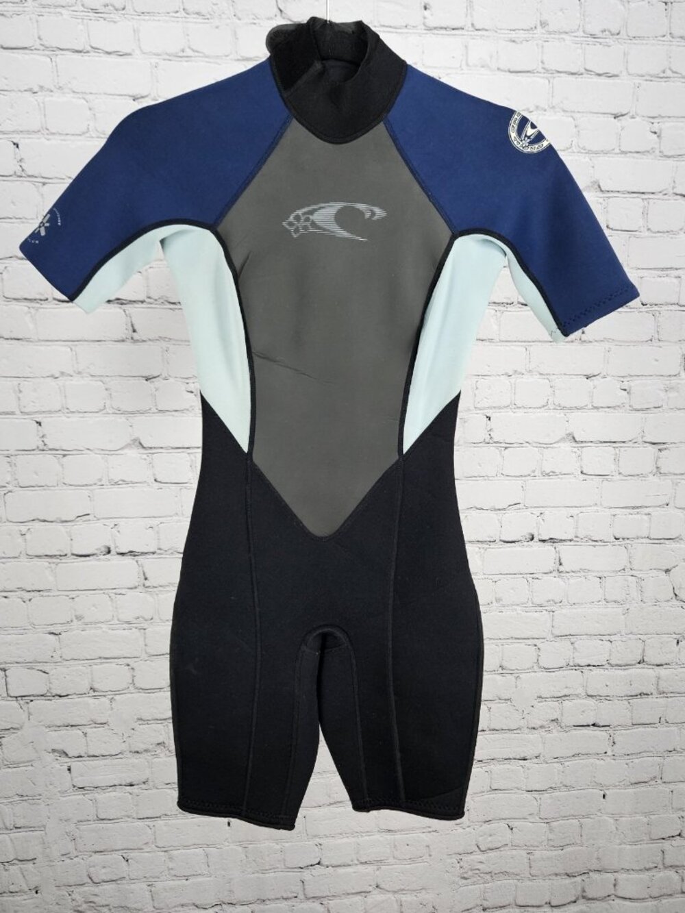 O'Neill Black Blue Hammer 2mm Exo Flex Short Sleeve Shorty Springsuit Wetsuit 4